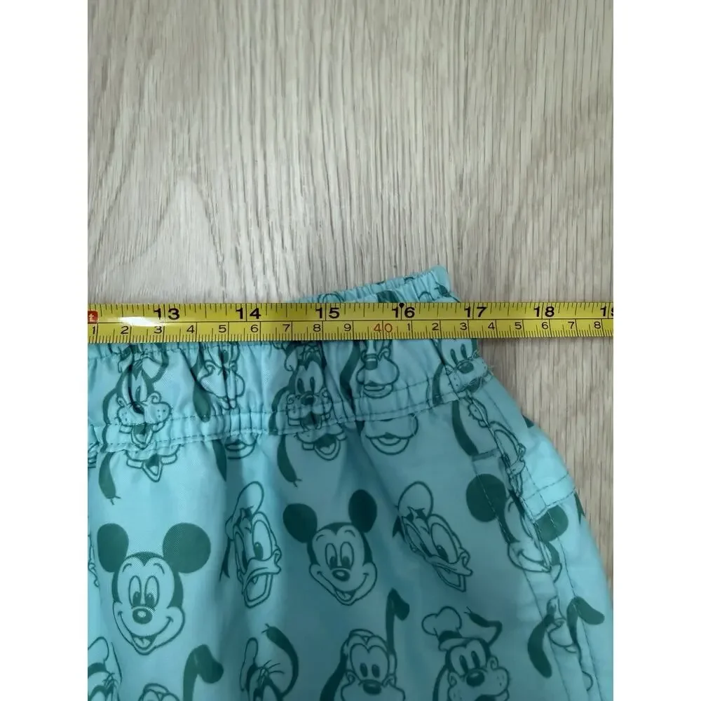 Disney Mickey Mouse Donald Duck Goofy Swim Trunks Men’s Large Mint Green